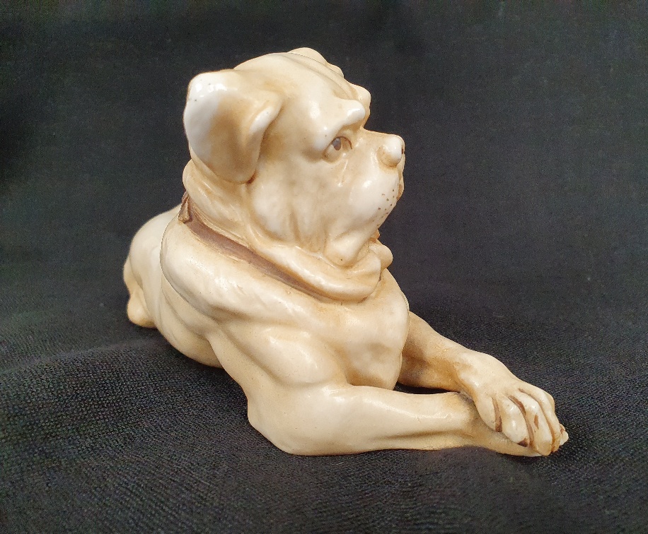 Gertrude Heubach 19th Century Porcelain Dogue de Bordeaux Figurine. Numbered 4297 on the base. - Image 3 of 3