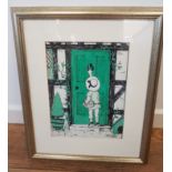 Dorothy Darnell framed, glazed and signed pen and ink Picture titled "The Visitor"