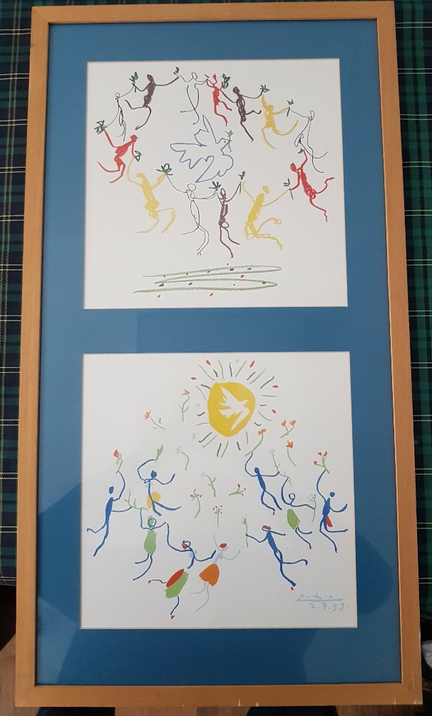 Pablo Picasso - Two Framed and Glazed sets of Vintage Prints, 5 in total.