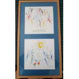 Pablo Picasso - Two Framed and Glazed sets of Vintage Prints, 5 in total.