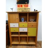 Laura Ashley Large Contemporary Solid Oak Milton Storage Unit with Drawers and Shelves