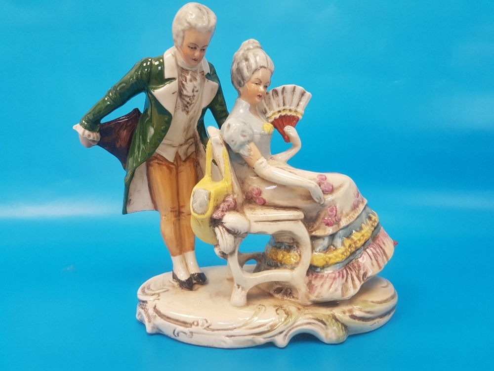 German Figural Display Piece together with German Trinket Bowl and Lid - Image 2 of 4