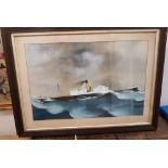 A Pair of Matching Framed and Glazed Georgian Watercolours of S S Frank Coverdale