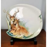 Impressive Franz Design Limited Edition Display Charger with Deer Family measuring 18 inches