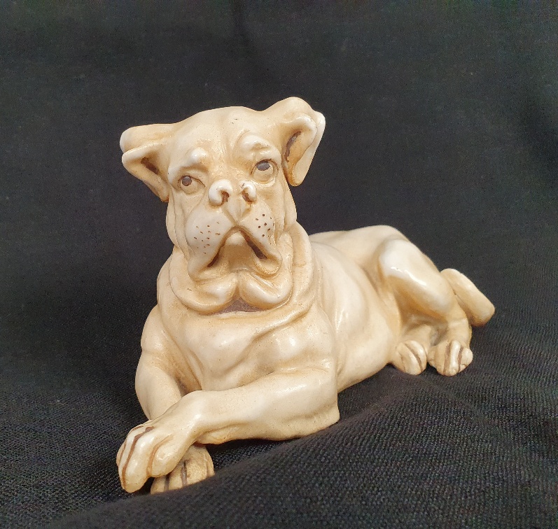 Gertrude Heubach 19th Century Porcelain Dogue de Bordeaux Figurine. Numbered 4297 on the base. - Image 2 of 3