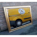 Large Gilt-Framed Mirror measuring 47 inches x 36 inches.