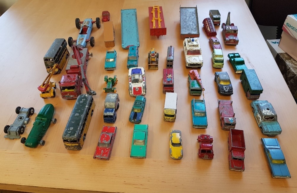 Approximately 40 Play Worn Die Cast Cars