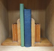 Pair of Pine Bookends Modelled as Two Books (books in photograph not included)