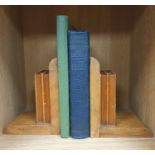 Pair of Pine Bookends Modelled as Two Books (books in photograph not included)