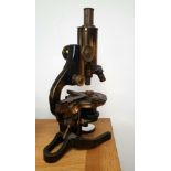 Ernst Leitz 1925 Monocular Brass Microscope, Model Number 98995. No Case, 38cm in height
