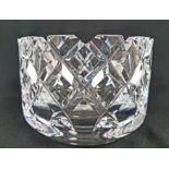 Orrefors Cut Glass Bowl Reference 3831-121 with label and engraved base. 15cm diameter.