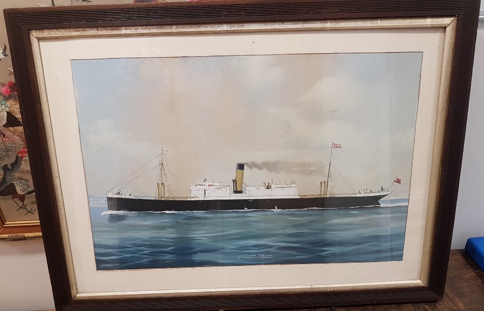 A Pair of Georgian Watercolours of SS Frank Coverdale, built in Hebburn Shipyards in 1903 - Image 2 of 3