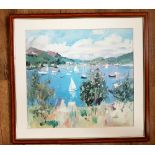 Set of Three Matching Large Framed and Glazed Decorative Prints of Coastal Scenes