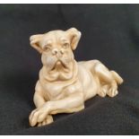 Gertrude Heubach 19th Century Porcelain Dogue de Bordeaux Figurine. Numbered 4297 on the base.