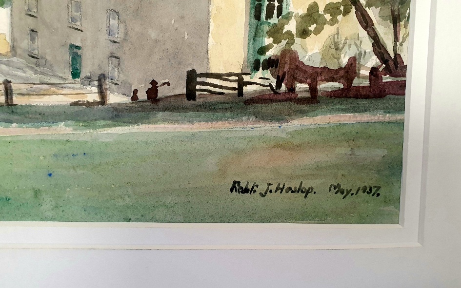 Robert John Heslop - Pitman Academy (1907-1988) Watercolour dated 1937. Mounted but unframed. - Image 3 of 3