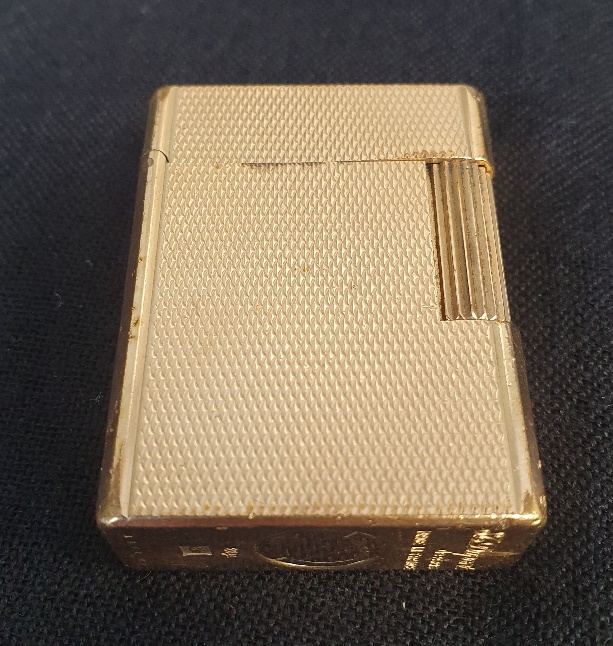 St Dupont Gold Plated Lighter, marked to base. Weight 95g