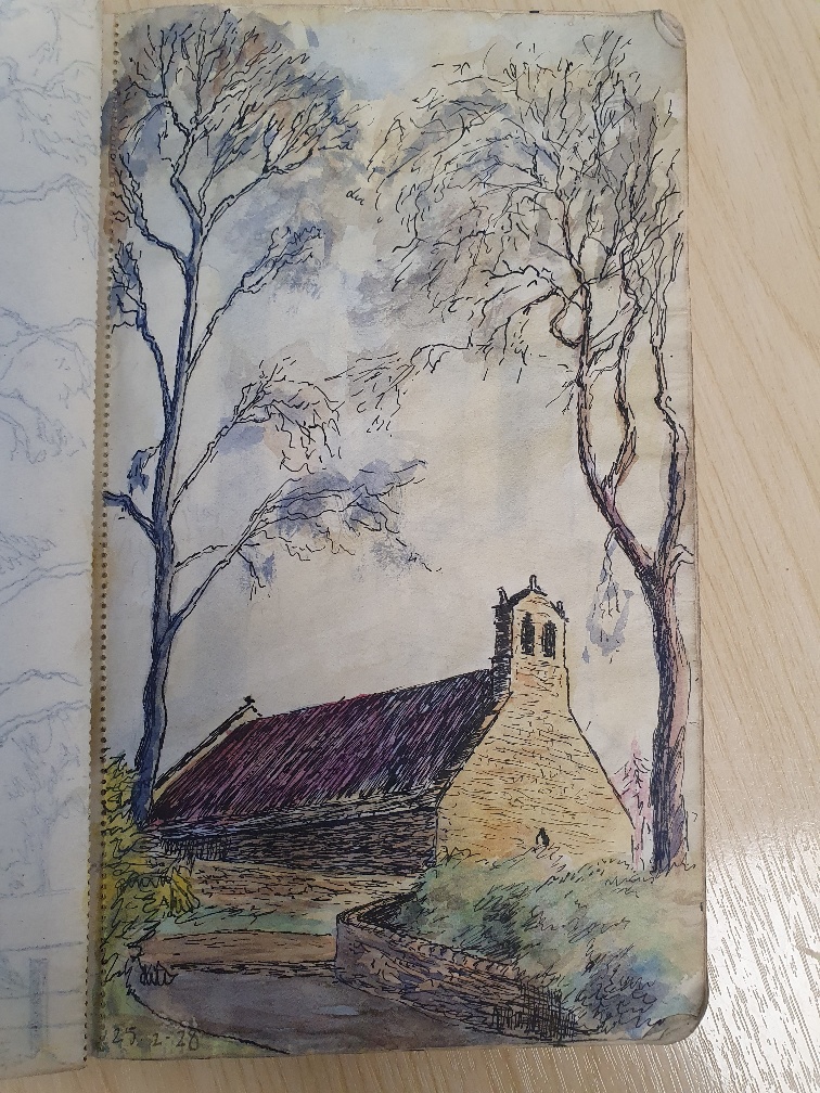 Robert John Heslop (1907-1988) sketchbook with sketches/watercolours dating from 1927 onwards. - Image 6 of 6