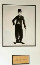 Charlie Chaplin Framed Photograph and Autograph