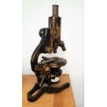 Ernst Leitz 1925 Monocular Brass Microscope, Model Number 98995.