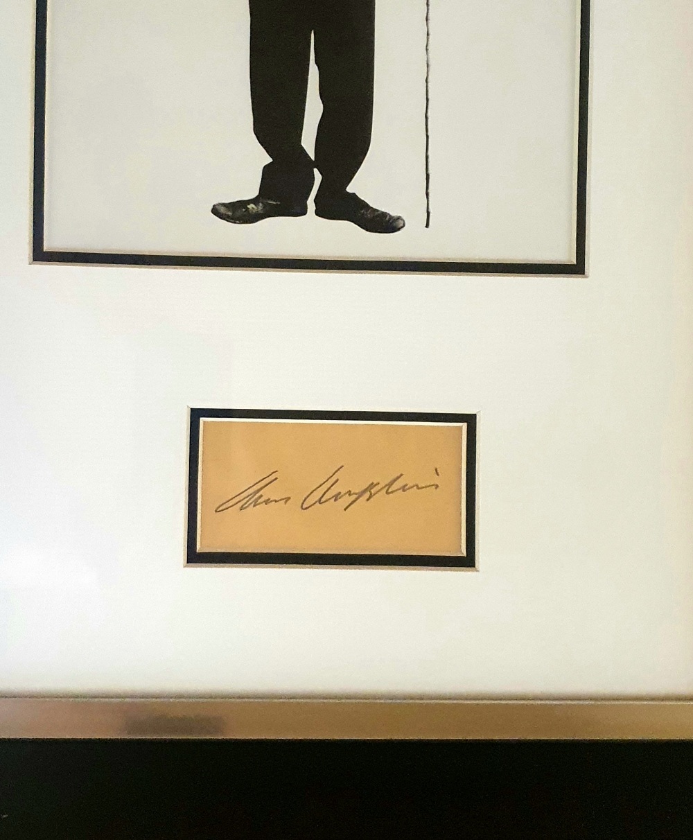 Charlie Chaplin Framed Photograph and Autograph - Image 3 of 3