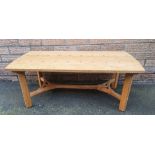 A Contemporary Cotswold Light Oak Arts and Crafts Style Coffee Table