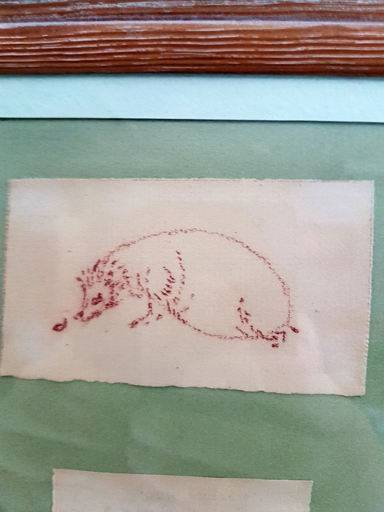 Norman Orr (glass engraver) sketches of hedgehog and badger - Image 3 of 4