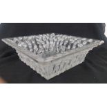 Lalique 1939 Square Crystal Rose Design Dish reference 10407