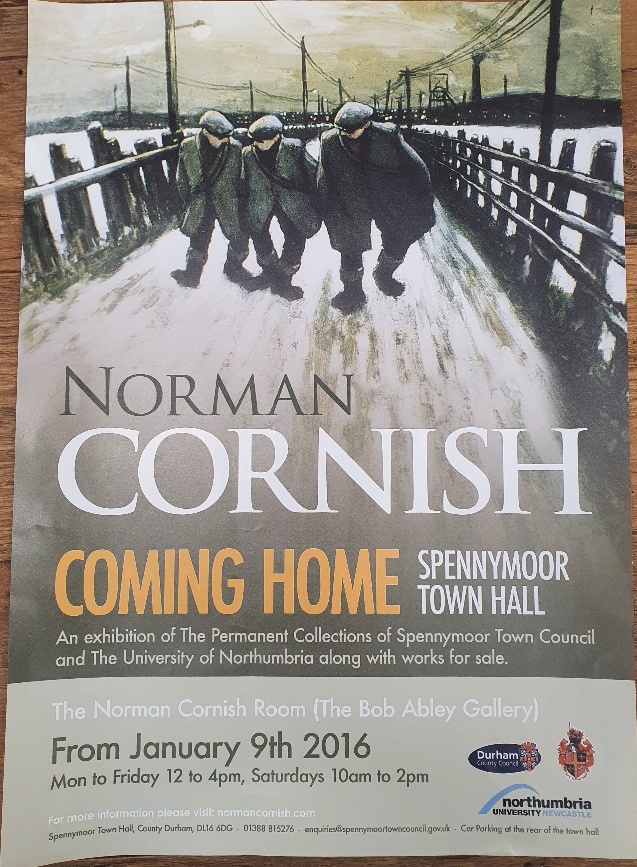 Norman Cornish 2016 Exhibition Poster, unframed measuring 23 inches x 16 inches