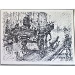 Norman Cornish Limited Edition Framed Limited Edition Print of Horse and Cart, number 72/100