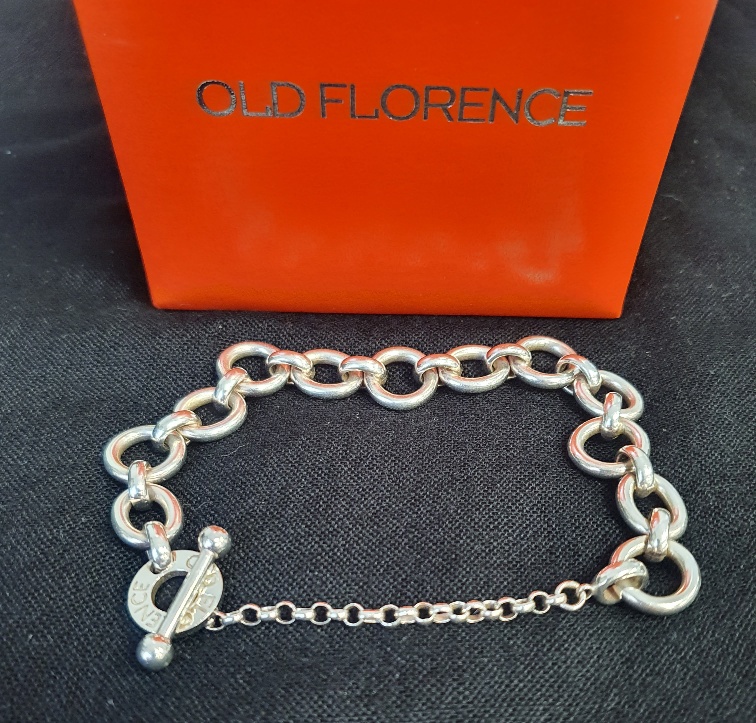 Old Florence Sterling Silver Bracelet in Original Box, 39.5g - Image 2 of 3