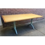 A Good Quality Solid Wood Top Kitchen Refectory Dining Table