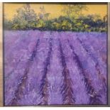 Venus Griffiths Framed and Signed Oil titled Lavender, size 10 inches x 10 inches