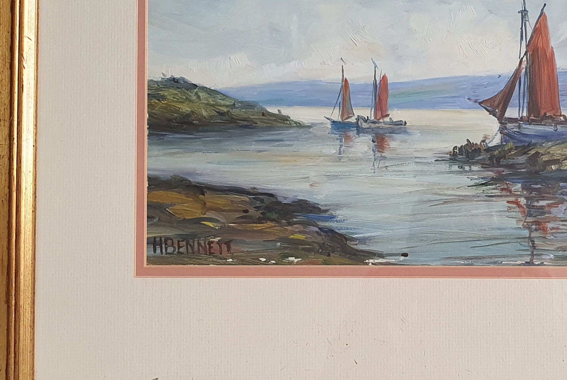 Harry Bennett (1879-1955) Original Signed Oil Painting of Coastal Scene - Image 3 of 3