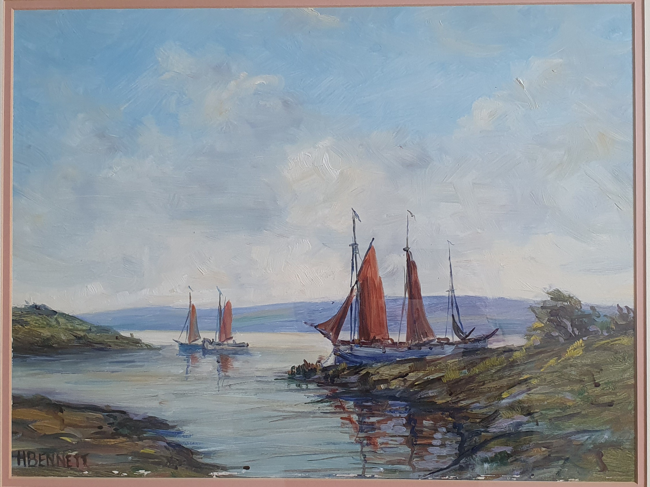 Harry Bennett (1879-1955) Original Signed Oil Painting of Coastal Scene