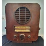 Ekco AC74 Bakerlite 1933 Radio designed by Serge Chermayeff. Dimensions are 18 inches x 15 inches