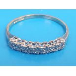 Half Hoop 9ct Gold & Diamond Eternity Ring, set with 7 seed diamonds. Size Q, Weight 1.33g