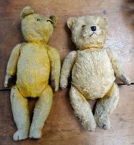Two Vintage Teddy Bears needing tlc, one with growler