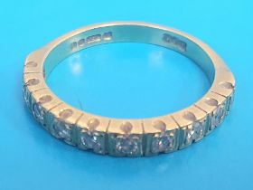Half Hoop 18ct Gold and Diamond Eternity Ring, set with 10 seed diamonds. Size N, Weight 3.55g