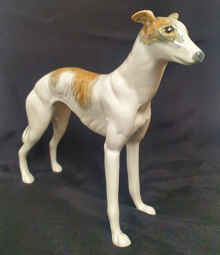 Greyhound Ceramic Figurine measuring 8 inches in height