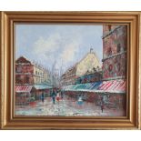 Caroline Burnett Original Oil of Paris Scene, measures 12 inches x 10 inches.