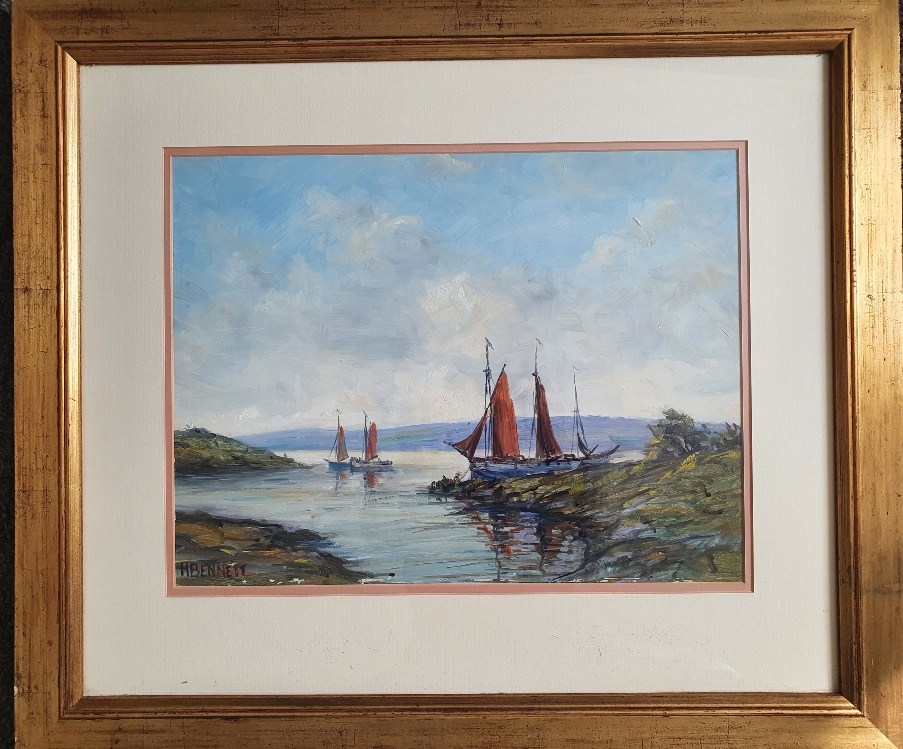 Harry Bennett (1879-1955) Original Signed Oil Painting of Coastal Scene - Image 2 of 3