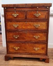 Hand Made 5 Drawer Cabinet with Folding Top and Brass Fittings