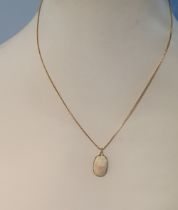 18ct Gold Necklace Chain with Gold Mounted Scarab Beetle. Weight 6g.