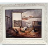 Donna Crawshaw Framed and Signed Original Oil of a Barn Scene