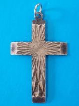 Georg Jensen Vintage Diamond Cut Silver Cross Pendant