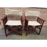 Pair of Quality Hardwood Folding Directors Chairs