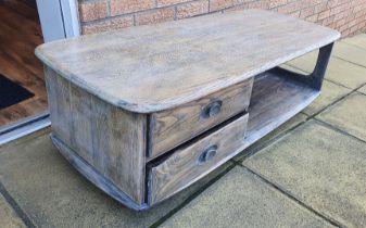 Ercol Pandora Design Coffee Table with Two Drawers and Four Castors
