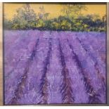 Venus Griffiths Framed and Signed Oil Painting titled "Lavender". Size is 10 inches x 10 inches