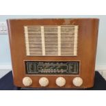 R M Electric Strad 1952 3 Band Table Radio (Untested) with Bakelite Controls