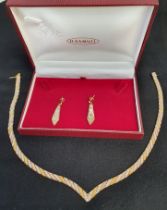 Italian Silver and Gilt Necklace Stamped 925 measuring approximately 46cm and two matching Earrings,